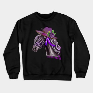 Funny Horse Hat Kentucky Derby  Party Crewneck Sweatshirt